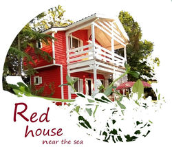 RED Wooden House near the sea in Beautiful Chalkidiki
