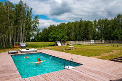 Nowa Wola 58 - 200qm appartment in a small village, with pool, sauna and big garden