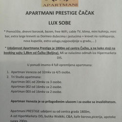 Apartmani Prestige Čačak