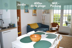 Triplex avec jardinet - wifi - à 400m de la plage